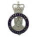 Derbyshire Constabulary Enamelled Cap Badge - Queen's Crown