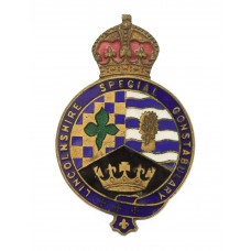 Lincolnshire Special Constabulary Enamelled Lapel Badge - King's Crown