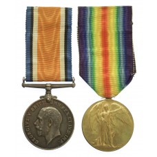 WW1 British War & Victory Medal Pair - Lieut. H.N. Stevens, 9th East Yorkshire Regt, Northumberland Fusiliers, Royal Air Force and 3rd King's African Rifles