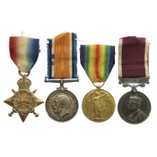 WW11914-15 Star, British War Medal, Victory Medal and LS&GC Medal Group of Four - Sjt. L.W. Tasker, Royal West Kent Regiment and R.A.S.C.