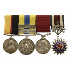  Queen's Sudan, Khedives Sudan (2 Clasps - The Atbara, Khartoum), Ed VII LS&GC Medal and Corps of Commissionaires Medal Group of Four - C.Sjt. G. Jepson, 1st Bn. Lincolnshire Regiment