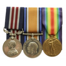 WW1 Military Medal, British War Medal and Victory Medal Group of Three - Pte. A. Hunter, Machine Gun Corps - Wounded