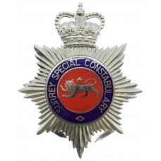 Surrey Special Constabulary Enamelled Helmet Plate - Queen's Crown