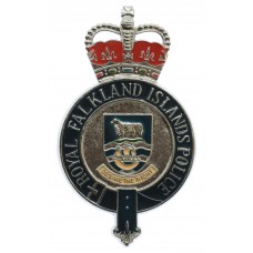 Royal Falkland Islands Police Enamelled Cap Badge - Queen's Crown