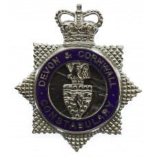 Devon & Cornwall Constabulary Senior Officer's Enamelled Cap Badge - Queen's Crown