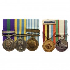 General Service Medal (Clasp - Palestine 1945-48) and Korean War Medal Group of Five - Gnr. G.W. Howell, Royal Artillery