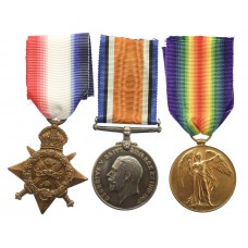 WW1 1914 Mons Star Medal Trio - Bmbr. C. Yates, Royal Field Artillery