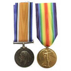 WW1 British War & Victory Medal Pair - Pte. P. Rhodes, York & Lancaster Regiment