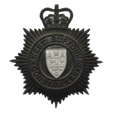 West Suffolk Constabulary Small Star Night Helmet Plate - Queen's Crown