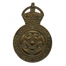 North Riding Special Constabulary Brass Lapel Badge - King's Crown