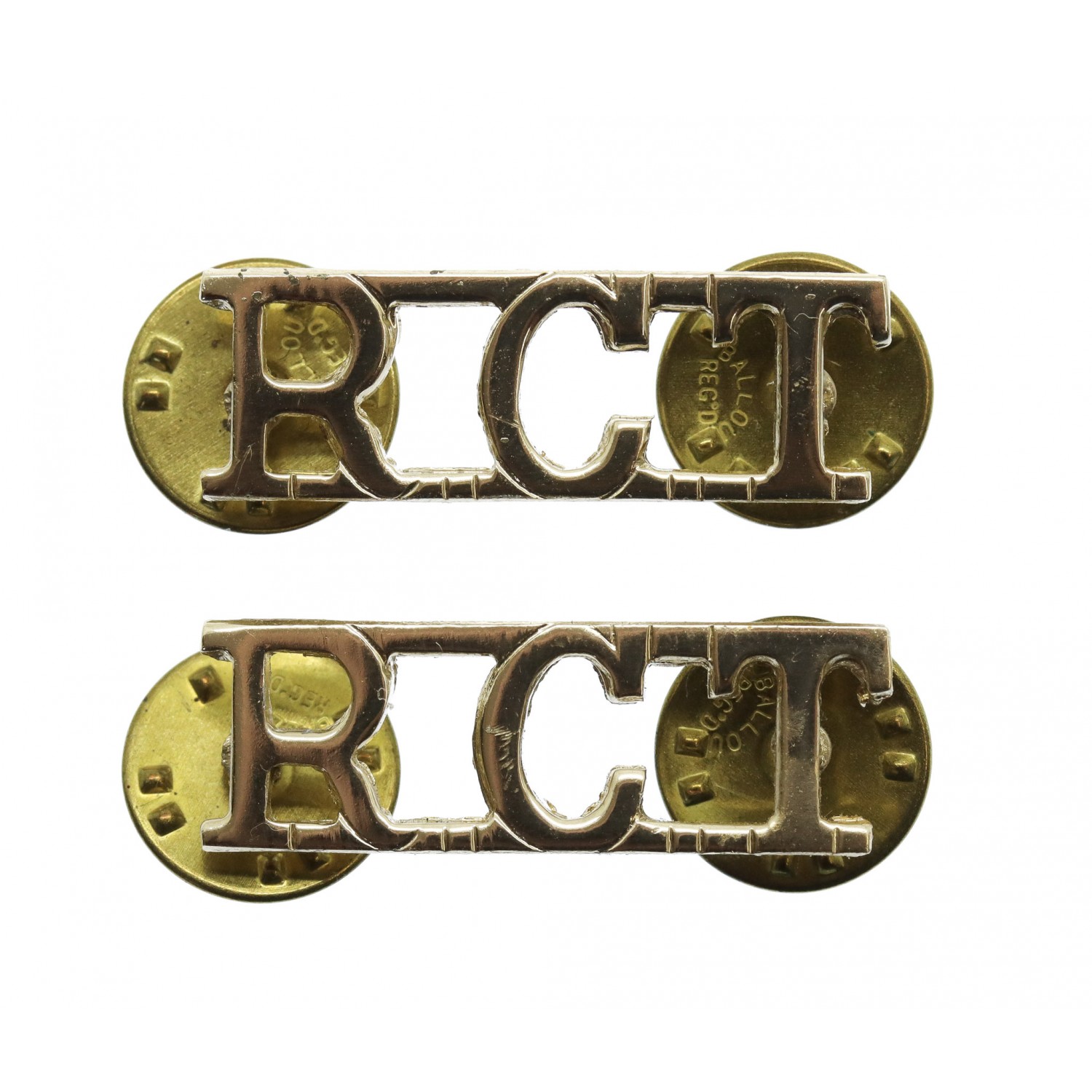 Staybrite Royal Corps of Transport Shoulder Title Badge RCT Title-Anodised,PAIR 