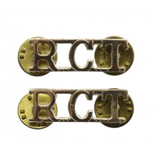 Pair of Royal Corps of Transport (R.C.T.) Anodised (Staybrite) Shoulder Titles