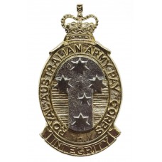 Royal Australian Army Pay Corps Anodised (Staybrite) Hat Badge - Queen's Crown