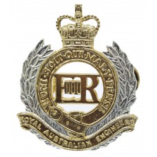 Royal Australian Engineers Anodised (Staybrite) Hat Badge - Queen's Crown