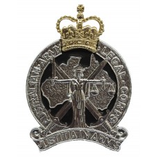 Australian Army Legal Corps Anodised (Staybrite) Hat Badge - Queen's Crown