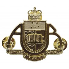 Australian Adelaide University Regiment Anodised (Staybrite) Hat Badge - Queen's Crown