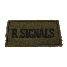 Royal Corps of Signals (R.SIGNALS)  Cloth Slip On Shoulder Title