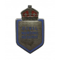 WW2 Civil Nursing Reserve Silver & Enamel Lapel Badge