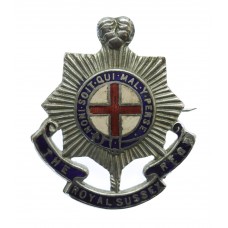 Royal Sussex Regiment Enamelled Sweetheart Brooch