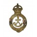 Notts Sherwood Rangers Yeomanry Brass Collar Badge - King's Crown