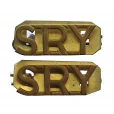 Pair of Sherwood Rangers Yeomanry (S.R.Y.) Shoulder Titles