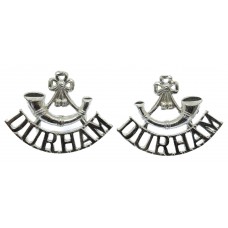 Pair of Durham Light Infantry (Bugle/DURHAM) Anodised (Staybrite)