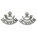 Pair of Durham Light Infantry (Bugle/DURHAM) Anodised (Staybrite) Shoulder Titles