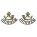 Pair of Durham Light Infantry (Bugle/DURHAM) White Metal Shoulder Titles