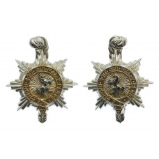 Pair of Queen's Regiment Anodised (Staybrite) Collar Badges