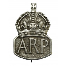 WW2 Air Raid Precautions (A.R.P.) Hallmarked Silver Lapel Badge