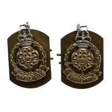 Pair of Lancastrian Brigade Anodised (Staybrite) Collar Badges
