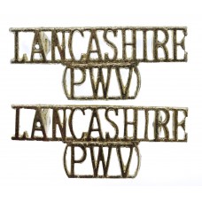 Pair of Lancashire Regiment (LANVCASHIRE/P.W.V.) Anodised (Staybr