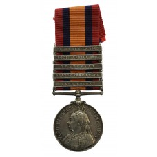 Queen's South Africa Medal (5 Clasps - Cape Colony, Orange Free State, Transvaal, South Africa 1901, South Africa 1902) - Pte. G. Clue, 2nd Bn. Northamptonshire Regiment