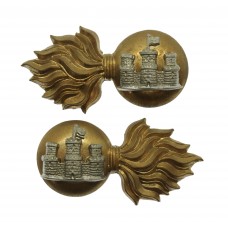 Pair of Royal Inniskilling Fusiliers Bi-Metal Collar Badges