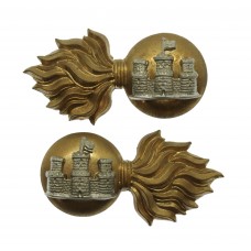 Pair of Royal Inniskilling Fusiliers Bi-Metal Collar Badges