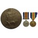 WW1 British War Medal, Victory Medal and Memorial Plaque - Pte. J.M. Archer, 22nd (Tyneside Scottish) Bn. Northumberland Fusiliers - K.I.A. 9/4/17