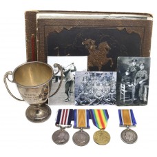 WW1 Military Medal Group with Hallmarked Silver Golfing Trophy, Scrapbook and Brother's British War Medal - Sjt. J.T. Loach, Royal Artillery (Brother - Cpl. M.M. Loach, H.L.I.)