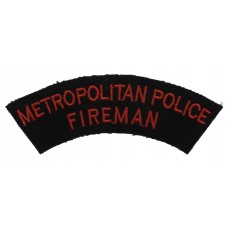 Metropolitan Police Fireman Cloth Shoulder Title