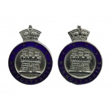 Pair of Monmouthshire Constabulary Enamelled Collar/Epaulette Badges