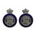 Pair of Monmouthshire Constabulary Enamelled Collar/Epaulette Badges