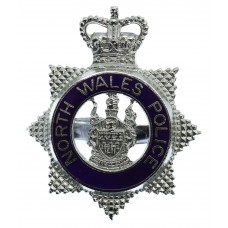 North Wales Police Senior Officer's Enamelled Cap Badge - Queen's Crown
