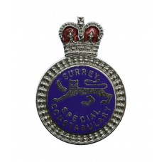 Surrey Special Constabulary Enamelled Lapel Badge - Queen's Crown