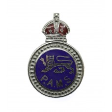 Surrey Constabulary Police Auxiliary Messenger Service (P.A.M.S.) Enamelled Lapel Badge - King's Crown