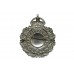 George VI Devon Constabulary Wreath Helmet Plate - King's Crown