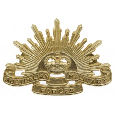 Australian Military Forces Anodised (Staybrite) Hat Badge - Queen's Crown