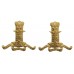 Pair of 11th Hussars Officer's Gilt Collar Badges