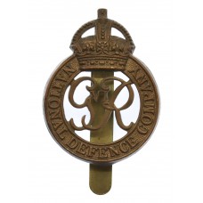 George VI National Defence Company Cap Badge