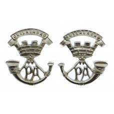 Pair of Somerset Light Infantry Anodised (Staybrite) Collar Badge