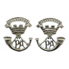 Pair of Somerset Light Infantry Anodised (Staybrite) Collar Badges