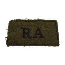 Royal Artillery (R.A.) WW2 Cloth Slip On Shoulder Title